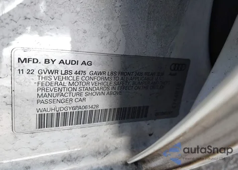 2023 Audi A3 Premium Plus 40 Tfsi Quattro S Tronic z USA, uszkodzony, nr VIN WAUHUDGY6PA061428